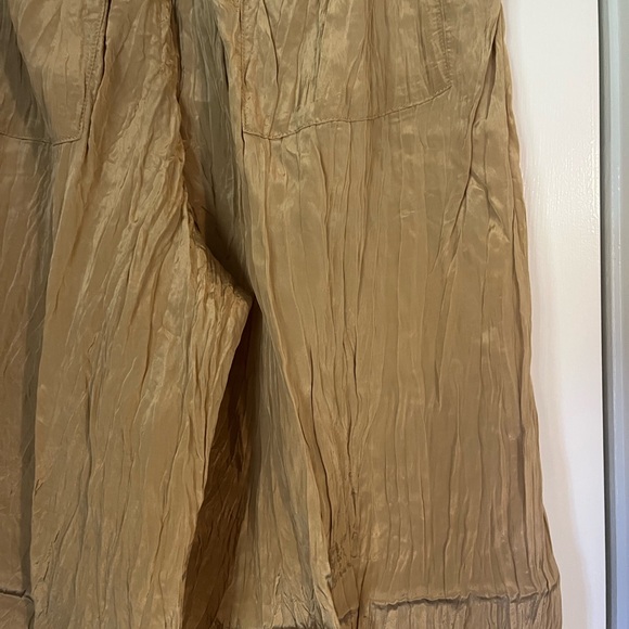 J. Crew Soleil Pant in Crinkled Viscose Honey Brown Gold NWT Size Medium - Picture 5 of 10